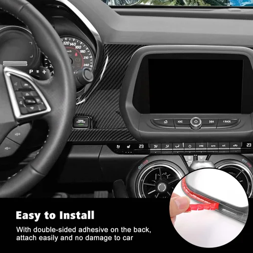 Vista 5 de RT-TCZ Kit de cubierta de panel de consola central, marco de medidor, accesorios de decoración interior para Chevrolet Camaro 2016-2022, grano
