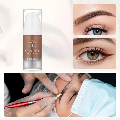Vista 4 de Charme Princesse Pigmento Tinta Permanente Micropigmento Cosmético Pigmento Delineador de Ojos de Cejas Labios Cosmético Ventilador de Café Pigmento