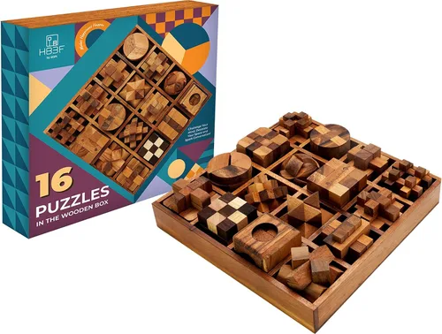 Vista 12 de BSIRI 3 Rompecabezas en una Caja - Rompecabezas de Cerebro de Madera, Rompecabezas Mental 3D para Adultos, Juegos Educativos para Niños