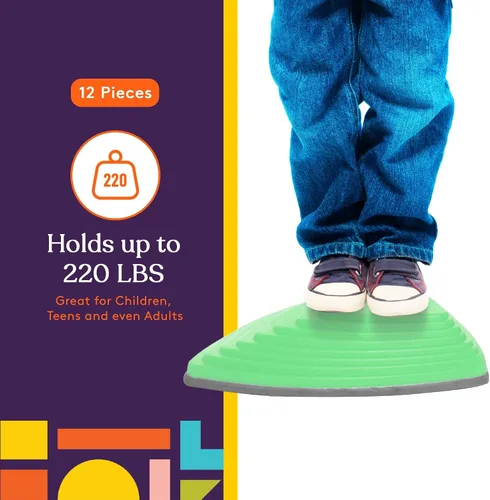 Vista 6 de Special Supplies Stepping Stones for Kids Indoor and Outdoor Balance Blocks Promote Coordination, Balance, Strength Child Safe Rubber, Non-Slip