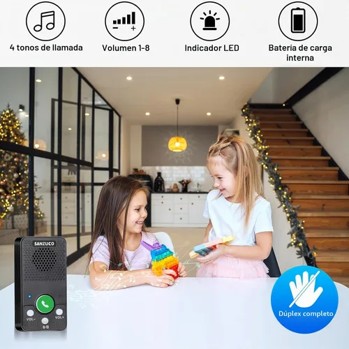 Vista 3 de Timbres para puerta, intercomunicador inalámbrico manos libres mejorado, timbre impermeable dúplex completo de 1000 pies, comunicación bidireccional