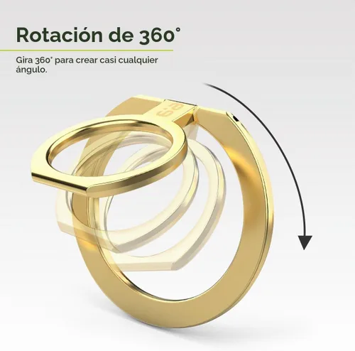 Vista 4 de PureGear Soporte Magnético con Anillo para Teléfono, Soporte Magnético con Anillo para Teléfono Compatible con MagSafe iPhone Air, 17, 17Pro Oro