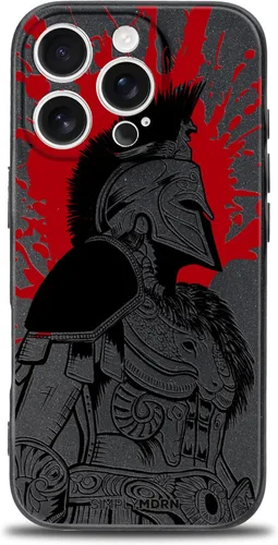 Vista 62 de SIMPLYMDRN Funda delgada para iPhone 12 Pro Max, diseño de guerrero, funda genial para hombres, funda de soldado de combate, delgada y flexible