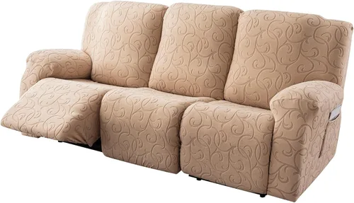 Vista 24 de Funda para Sillón Reclinable de 4 Piezas Elástica, Funda Deslizable de Sofá, Cubierta de Sofá para Sofá Reclinable de 1 Asiento, Protector
