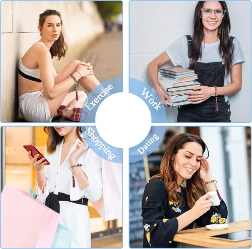 Vista 4 de Pulsera con cuentas de silicona para mujer llavero