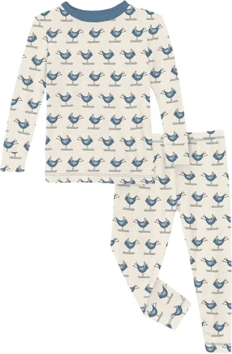 Vista 38 de KicKee Pants Conjunto de pijama de manga larga con estampado de piezas
