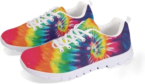 Vista 3 de Zapatillas de deporte para mujer, transpirables, de malla de aire, con cordones, zapatos planos de tenis