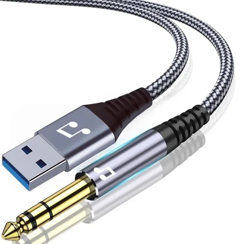 Vista 8 de Cable estéreo de audio USB C a TRS de 1/4 pulgadas, cable de audio auxiliar macho de 4 pies tipo C a 0.250 in, compatible con iPad Pro/iPhone16/15