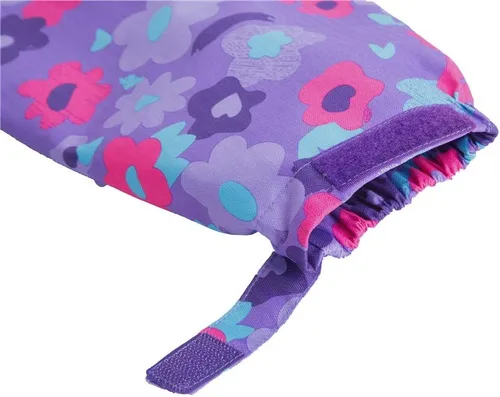 Vista 5 de M2C Chaqueta ligera y resistente al viento con forro polar floral para niñas con capucha