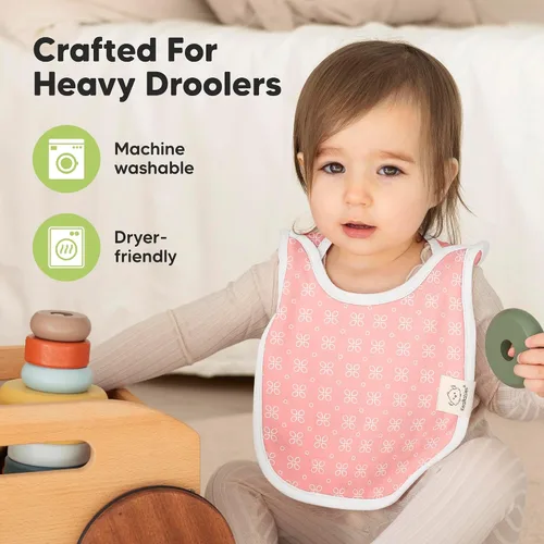 Vista 6 de KeaBabies Paquete de 8 Baberos para Niños y Niñas, Baberos sin Botones para Babear, Dentición de Bebés Niñas y Niños Pequeños, Recién Nacidos