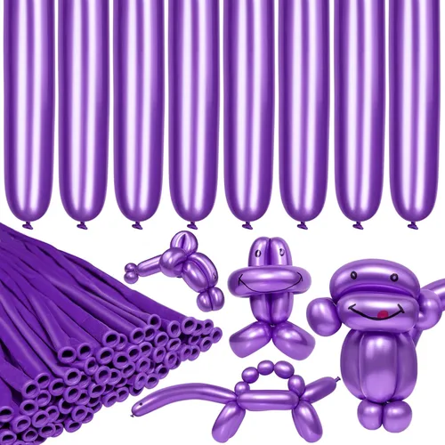 Vista 8 de LXZFCRG 260 Globos Negros Largos para Animales de Globo, 100pcs Globos para Torcer para Guirnalda de Globos Animales Modelado Cumpleaños Boda Fiesta