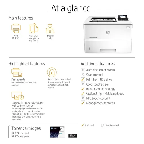 Vista 6 de HP Laserjet Enterprise M506n Impresora láser con Ethernet incorporado (F2A68A) (renovada)