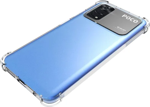 Vista 4 de USTIYA Caso para xiaomi poco m4 pro (no para 5G) transparente TPU cuatro esquinas cubierta protectora transparente suave funda