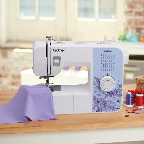 Vista 2 de Máquina de coser Brother XM2701 liviana, con todas las funciones, con 27 puntos, función automática para hacer ojales en 1 paso, 6 pies de costura
