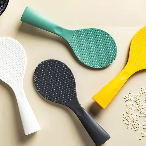 Vista 7 de FireKylin Cuchara de arroz de silicona con paleta antiadherente y soporte, cuchara para olla arrocera resistente al calor, cuchara para servir