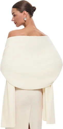 Vista 34 de PULI Bufanda y chal tipo pashmina para mujer, accesorio para vestido de noche, gran bufanda manta larga, chal para boda nupcial de invierno