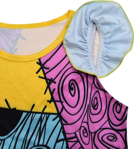 Vista 4 de AOVCLKID Disfraz de Sally para niñas vestido de disfraz de Navidad para niñas