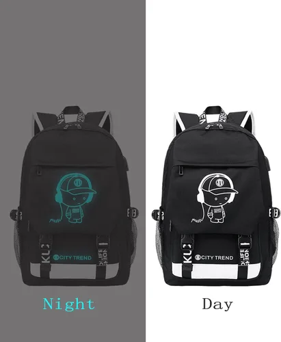 Vista 4 de Asge La escuela de los adolescentes grandes mochilas impermeables de nylon de la impresión del fútbol para los niños y niñas de 8-15 años