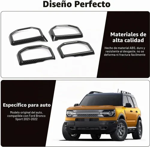 Vista 4 de RT-TCZ Kit de anillo de decoración de aire de fibra de carbono, accesorios interiores para Ford Bronco Sport 2021 2022
