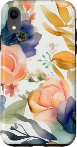 Vista 9 de iPhone 12 mini lindo pastel floral acuarela rosa azul mujeres patrón flor caso