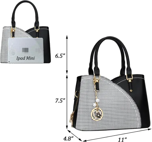 Vista 5 de KKXIU Monederos y bolsos de mano con triple compartimento para mujer, bolso de mano con asa superior
