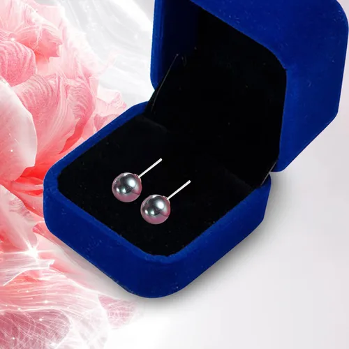Vista 7 de Aretes de tuerca para mujer, aretes de perlas negras para mujer, hipoalergénicos, clásicos, redondos, regalo para madre, esposa, novia, día de San