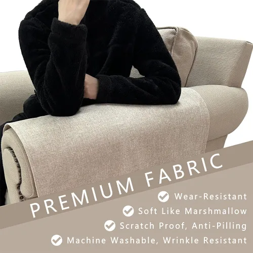 Vista 5 de Fundas para Brazos de Sofá, Funda Antideslizante para Reposabrazos de Sofá Reclinable, 2 Fundas Lavables para Brazos de Sofá, Protectores de Brazos