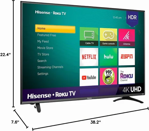 Vista 6 de Hisense 43R7E 43 pulgadas 4K Ultra HD Roku Smart LED TV HDR (2019)