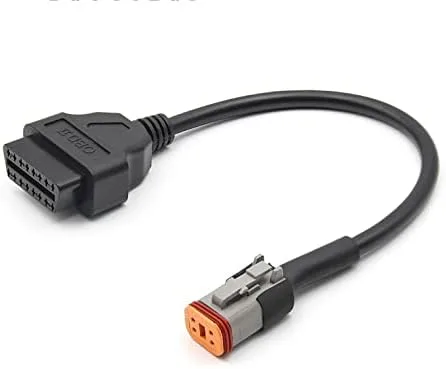 Vista 2 de Cable de conexión OBD para moto 4PIN a 16PIN OBD2 Conector Compatible 4pin a OBD2 16pin Cable adaptador de diagnóstico OBD Conector