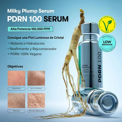Vista 2 de VT COSMETICS PDRN 100 Essence, suero de brillo intensivo, 100,000 ppm PDRN vegano, restauración de la piel y relleno, hidratante e hidratante