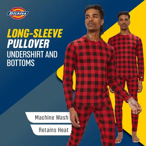 Vista 4 de Dickies Conjunto de ropa interior térmica Long Johns para hombre, 2 piezas de capa base para clima frío para hombre