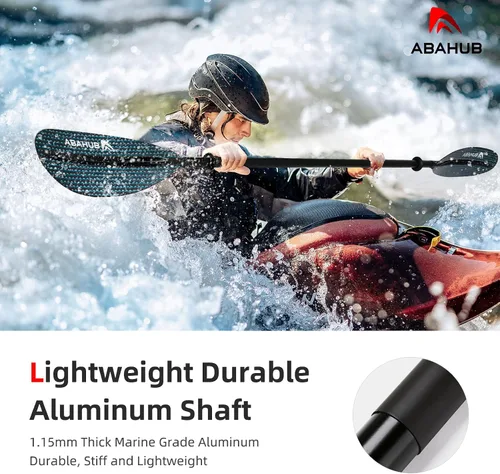 Vista 2 de Abahub Remo de kayak de 90.5 pulgadas para canotaje, canoa con correa de remo gratis, eje de aleación de aluminio, cuchillas de plástico Estampado