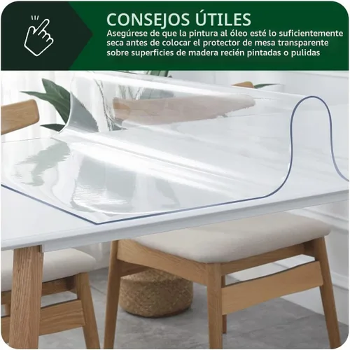 Vista 3 de Protector de PVC transparente de 8 x 36 pulgadas de grosor de 0.1 in de grosor, tapete rectangular pequeño de plástico de cristal, protector de mesa