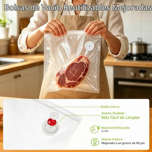 Vista 6 de Handheld Vacuum Sealer for Food, Compact Food Sealer with 30 Reusable Bags