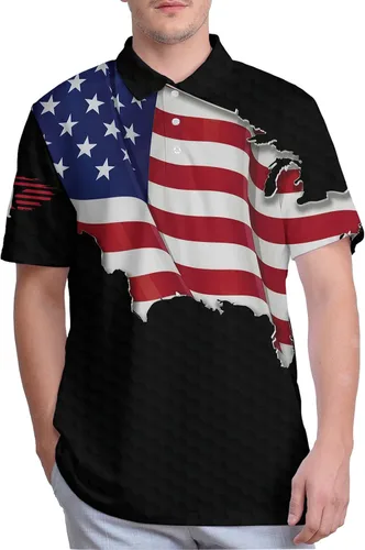 Vista 3 de Golf Shirts for Men Funny Golf Polos for Men Tropical Golf Shirts for Men Hawaiian Polo