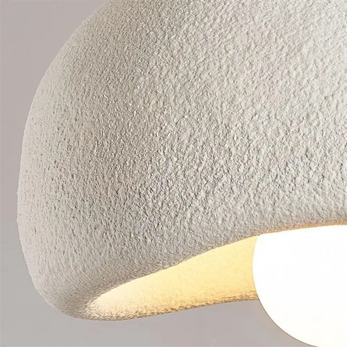 Vista 5 de Lámparas colgantes japonesas de poliestireno Wabi-Sabi, lámpara colgante de resina estilo retro nórdico estilo granja, 59.1 pulgadas de altura