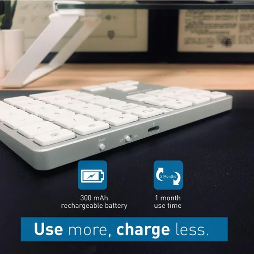 Vista 5 de Macally Bloc de números inalámbrico para Mac y PC y un mouse inalámbrico Bluetooth, funciona con números de manera más eficiente