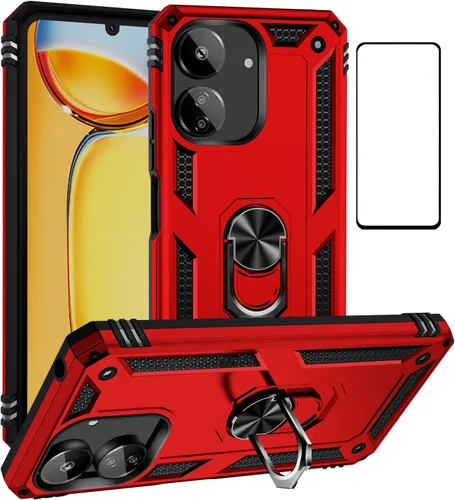 Vista 49 de Funda para Xiaomi POCO X3 NFC /X3 Pro con protector de pantalla, armadura de protección militar híbrida resistente a prueba de golpes, funda Negro