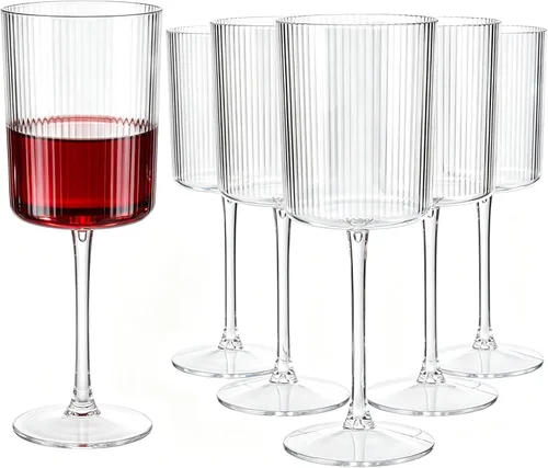 Vista 9 de Ciaell Paquete de 24 copas de champán de plástico – Copas de champán desechables acanaladas de 6 onzas – Copas de mimosa vintage transparentes