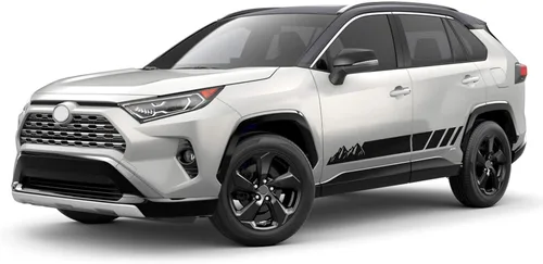 Vista 2 de Adhesivo adhesivo de vinilo a rayas compatible con Toyota Rav4 2012-2018 SUV e híbrido, color negro