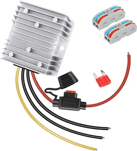 Vista 9 de LeMotech Convertidor DC 12/24V a 5V, 5A 25W, convertidor reductor de voltaje, regulador de voltaje, transformador impermeable IP68 para carro