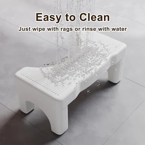 Vista 5 de Taburete de inodoro prémium para adultos, taburete antideslizante para baño, taburete portátil para adultos y niños, escalón de 7 pulgadas