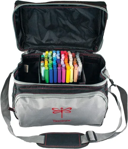 Vista 2 de Tombow 56177 Bolsa de almacenamiento, negro y gris. Almacena perfectamente todos tus suministros de arte y manualidades de Tombow