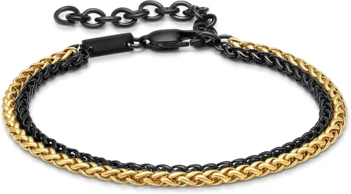 Vista 12 de Galis Pulsera Dvir para hombre, acero inoxidable para hombres, pulseras de cadena de cuerda que no se deslustra, regalo de cumpleaños elegante