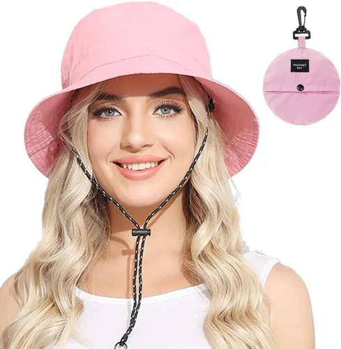 Vista 15 de Sombrero de pescador impermeable plegable para mujer, sombrero de sol con protección UV para hombre