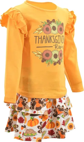 Vista 82 de Unique Baby Girls 2pc Skirt Set Outfit Long Sleeve Top with Skirt