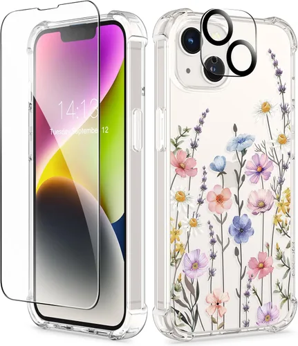 Vista 89 de GVIEWIN - Funda para iPhone 11 con protector de pantalla + protector de lente de cámara, cubierta protectora transparente suave de poliuretano