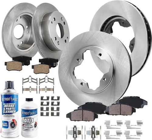 Vista 81 de Detroit Axle - Kit de frenos para Land Rover LR3 2005-2009, Rotores de freno deportivos Range Rover 2006-2009 y pastillas de freno de cerámica 2007