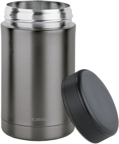Vista 5 de Isosteel VA-9684AT Recipiente de alimentos al vacío de doble pared de acero inoxidable 18/8 de 17 fl. oz, gris titanio