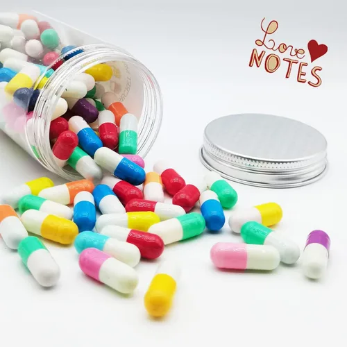 Vista 3 de Pastillas de mensaje de cápsula en botella, 110 píldoras de amor lindas para cumpleaños, Navidad, aniversario, día de San Valentín, relaciones
